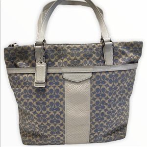 Coach Chambray with Ivory Jacquard Tote Purse